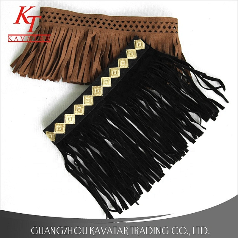 Wholesale Fashion 14cm width faux leather fringe