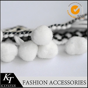 Custom tassel fringe,wholesale pom pom fringe for clothes