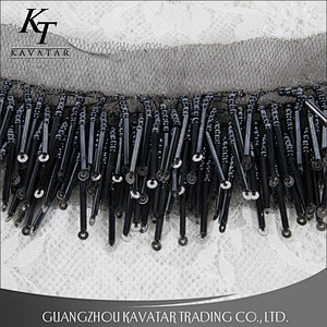 New arrival collar beaded fringe embroidery design trim