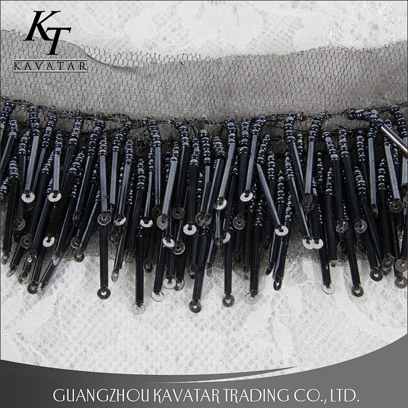 New arrival collar beaded fringe embroidery design trim
