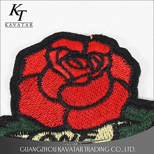 Beautiful Rose Style Embroidery Patches Appliques Stick For Clothes