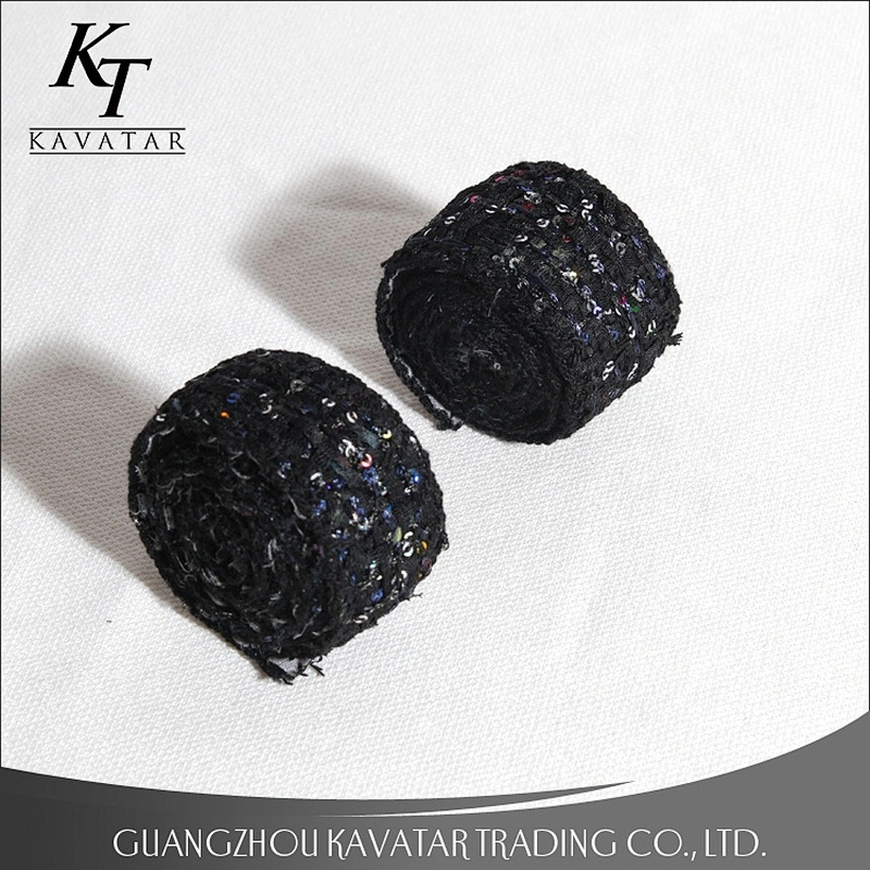 Good quality Black Polyester Knitted Ribbon Grosgrain Tape For Clothing