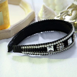 Euramerican Korean version of the pearl edge diamond fashion joker street beat hair hoop, hair accessories