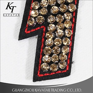 Yellow Rhinestone Lightning Beaded Patch for Clothing Sewing on Patch Beading Applique Clothes Sewing Accessories