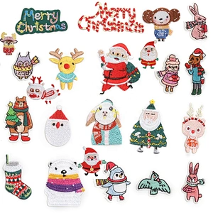 Christmas applique embroidery Clothing Christmas ornaments embroidered cloth applique high-end clothing accessories patch appliq