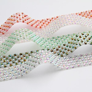 Hotsell 1.5cm Width Resin Glass Rhinestone Sheet Hotfix Flack Tape For Shoe And Bag Decoration