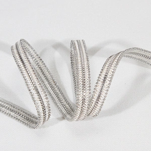 White Accessories Beads Bordered Iron on Rhinestone Trimming with Clean Crystal Chain