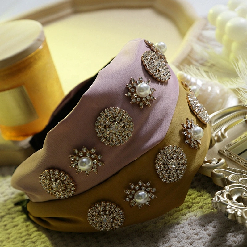 Wholesale Custom beads Rhinestone pearl headband bride  hair band party girl hairband hair accessories women headbands
