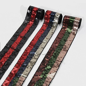 Kavatar Custom Exquisite High Quality Sequin Trim Decoration Ribbon With Sequin