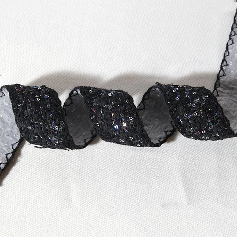 Good quality Black Polyester Knitted Ribbon Grosgrain Tape For Clothing