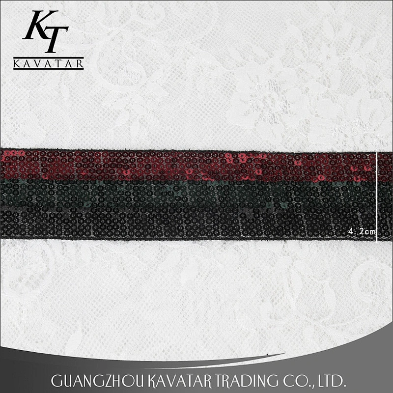 Hot sell Three Colors Mixture Sequin Trim Ribbon For Garment