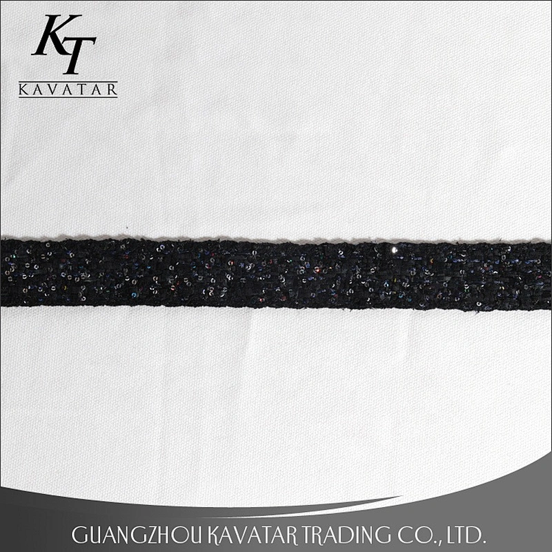Good quality Black Polyester Knitted Ribbon Grosgrain Tape For Clothing