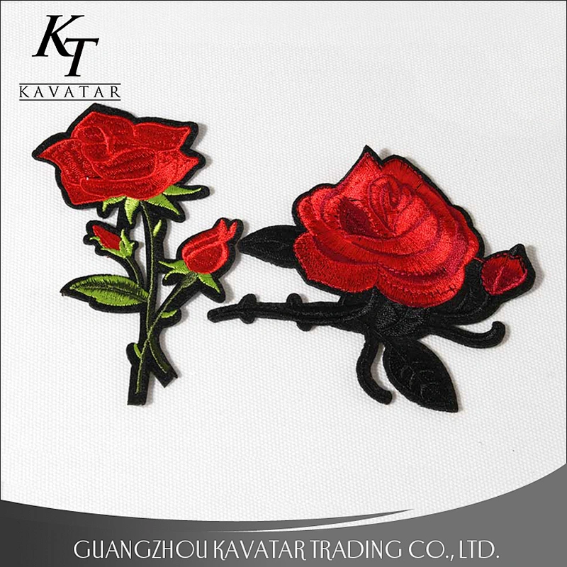 Design embroidered rosette patches for clothing custom