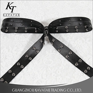 Fashion design double rows Copper beads PU tape trim decoration for garment