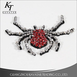 Kavatar Beautiful Red Shape Stone Spider Patches For Garment