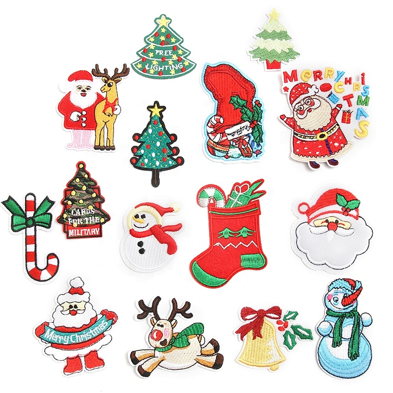 Christmas ornaments embroidered cloth applique flower high-end clothing accessories patch applique Christmas applique embroidery