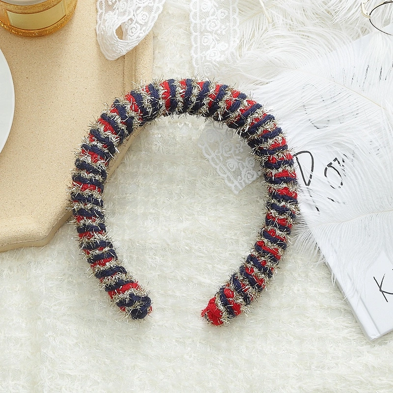 Manufacturer of simple fashion color mixed hairband gold wool hairband, hair band
