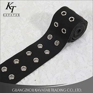 Newest design eyelet trim double rows white eyelet leather trim for garment,shoe,bags,etc