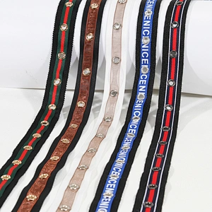 New arrival stripe Copper eyelet lace decorative ribbon wholesale