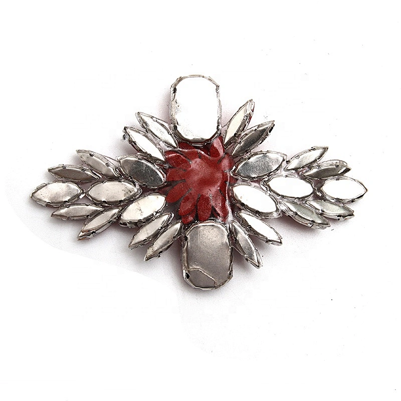 Christmas Cherry Flower Decorative Sew on Rhinestone Beaded Patches Wholesale patches for clothing