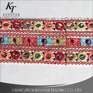 Wholesale 6cm white mirror style embroidery ribbon trim