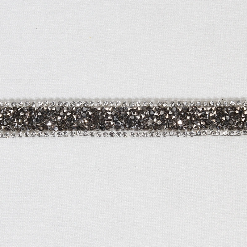 Shimmering hot fix rhinestone transfer trim for clothing embellishment