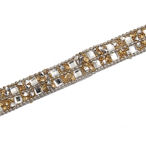 kavatar  wholesale hotfix rhinestone trimming for shoes  for Clothing Banding Trim  bead  Glass trim transfers
