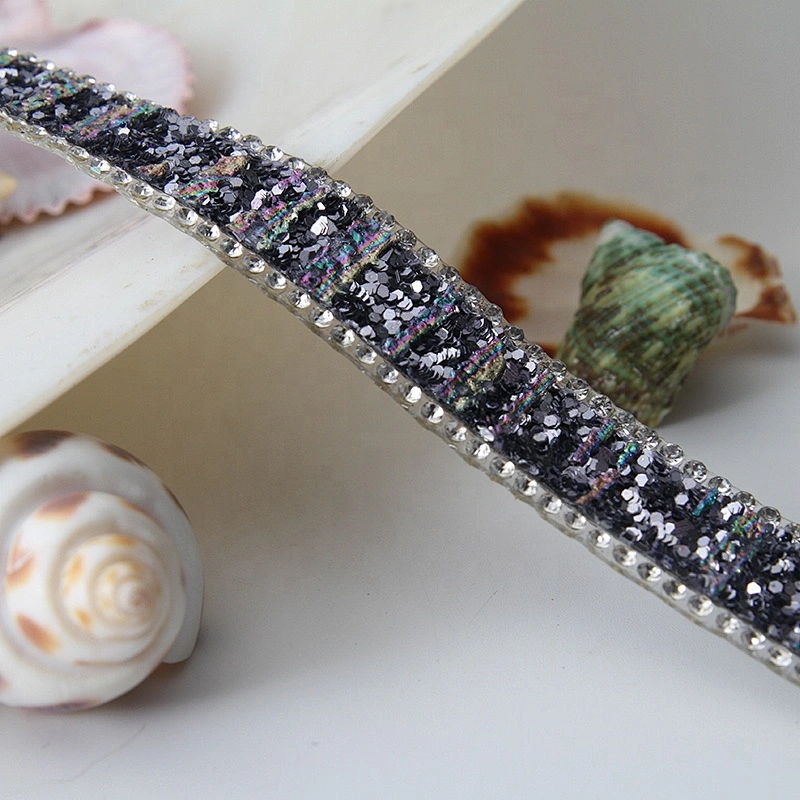 Latest design wedding hotfix sequin banding trim low MOQ