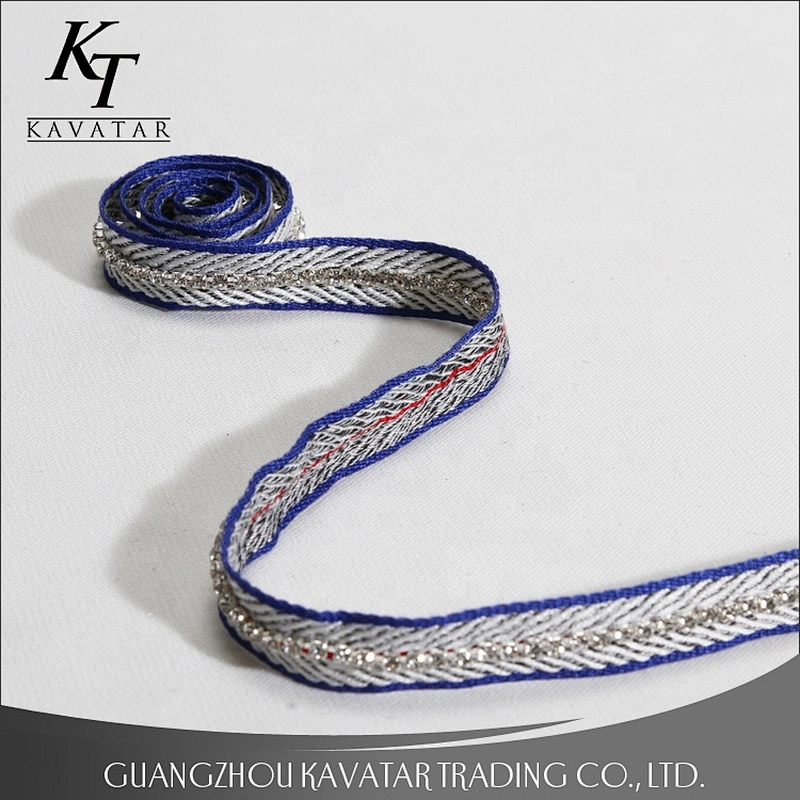 Kavatar Unique Polyester Decoration Crystal Beaded Trim
