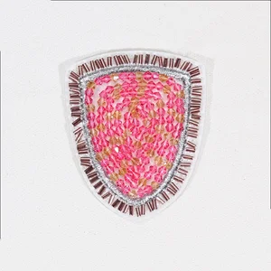 Pink sequin beaded patches sew on garment