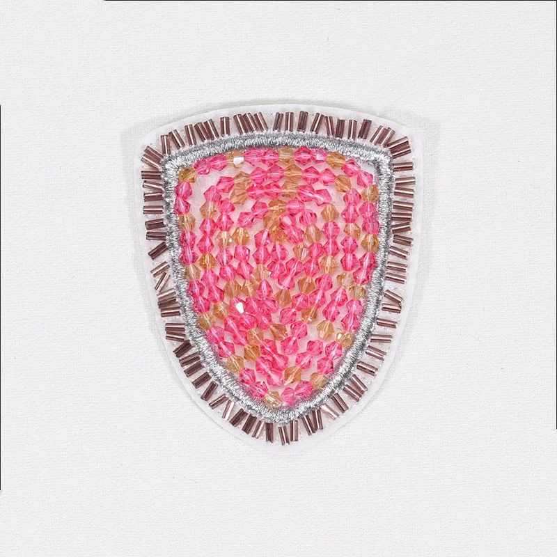 Pink sequin beaded patches sew on garment