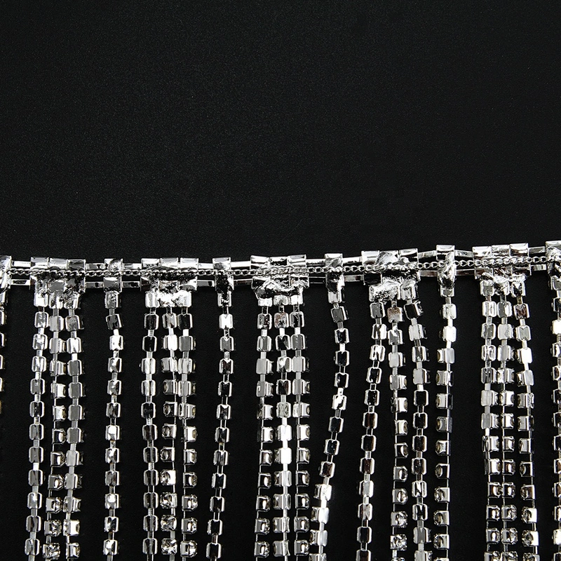 wholesale cheap Beaded Fringe Decorative bling bling decorative rhinestone trim rhinestone chain trim