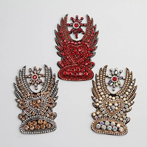 wholesale rhinestone applique ID patches for clothing patches for clothing 3D patch