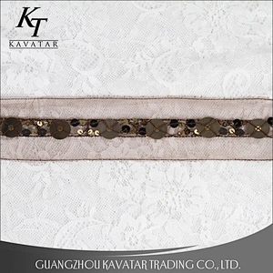 New design fashion sequin mesh lace decoration,red mesh lace trim