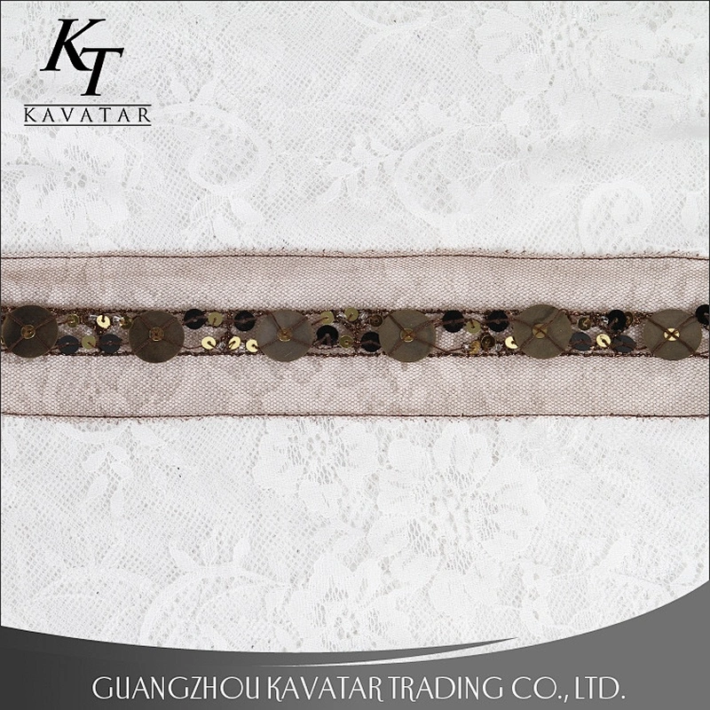 New design fashion sequin mesh lace decoration,red mesh lace trim
