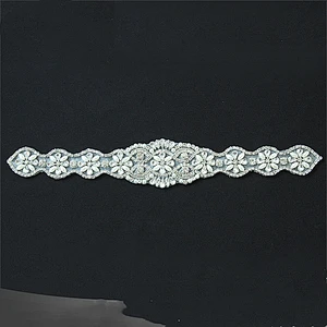 Custom Sew On Pearl Beaded Rhinestone Applique