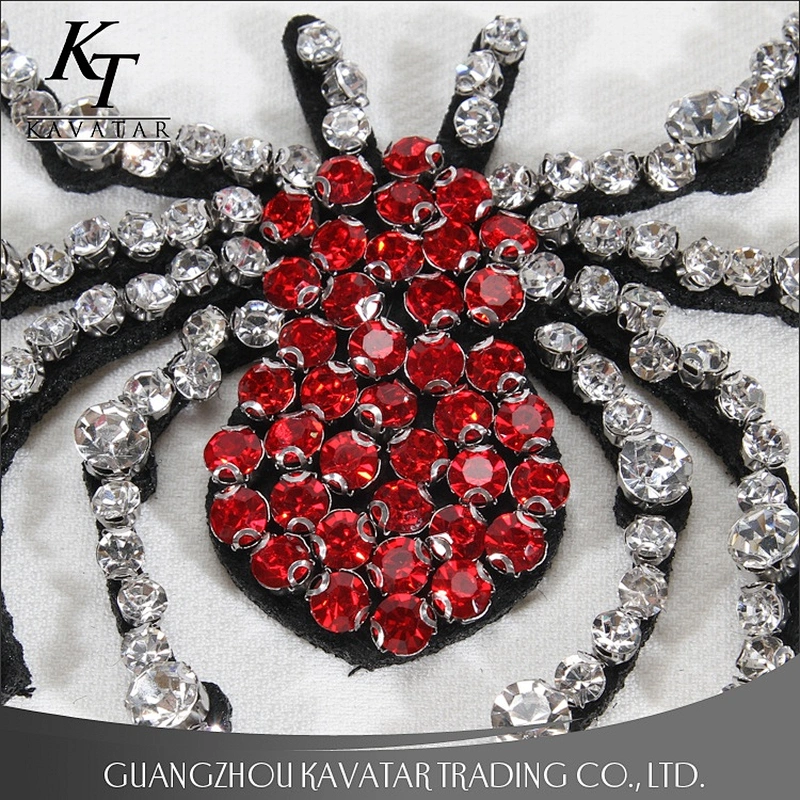 New Arrival Handmade Spider Patch Embroidery Beaded Rhinestone Patches