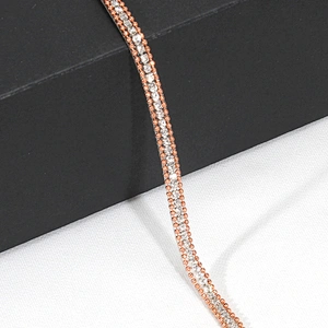 Gold Accessories Bead Chain Bordered Hotfix Rhinestone Trimming for Sandals Hats