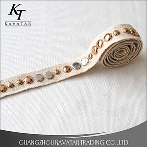 Fashion garment decorative white gold Copper stud trim nail on herringbone tape