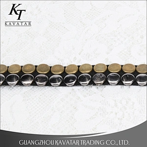 New design double rows round shape Copper stud trim tape decoration for clothes
