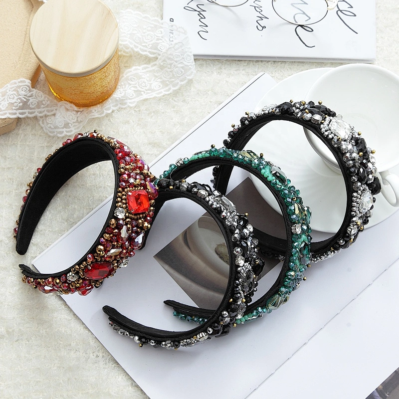 Korean version of INS rhinestone hairband  color set diamond  headbands for women 2020 Party hairband