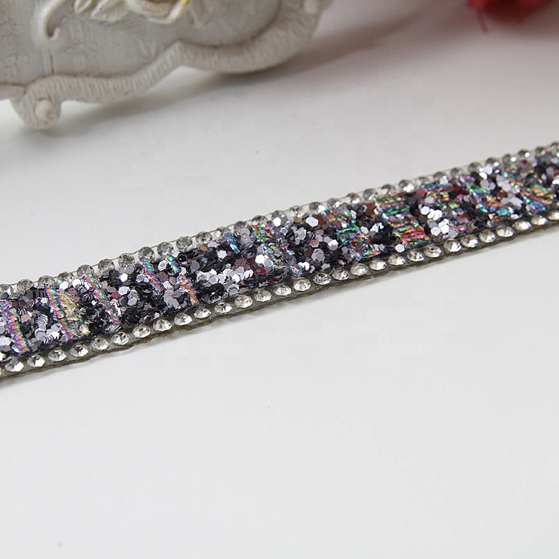 Latest design wedding hotfix sequin banding trim low MOQ