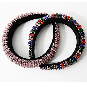 Manufacturers direct colorful beads with blue pearl headband bride with hand sewing Acrylic beads with the latest style bling