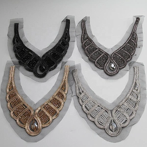 wholesale Beaded collars rhinestone neck  Patches 3d rhinestones patches clothing patch