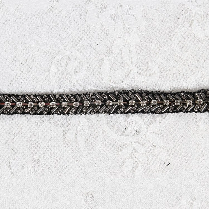 Wholesale Drilled Beaded Lace Trim Decorative Tape For Pants