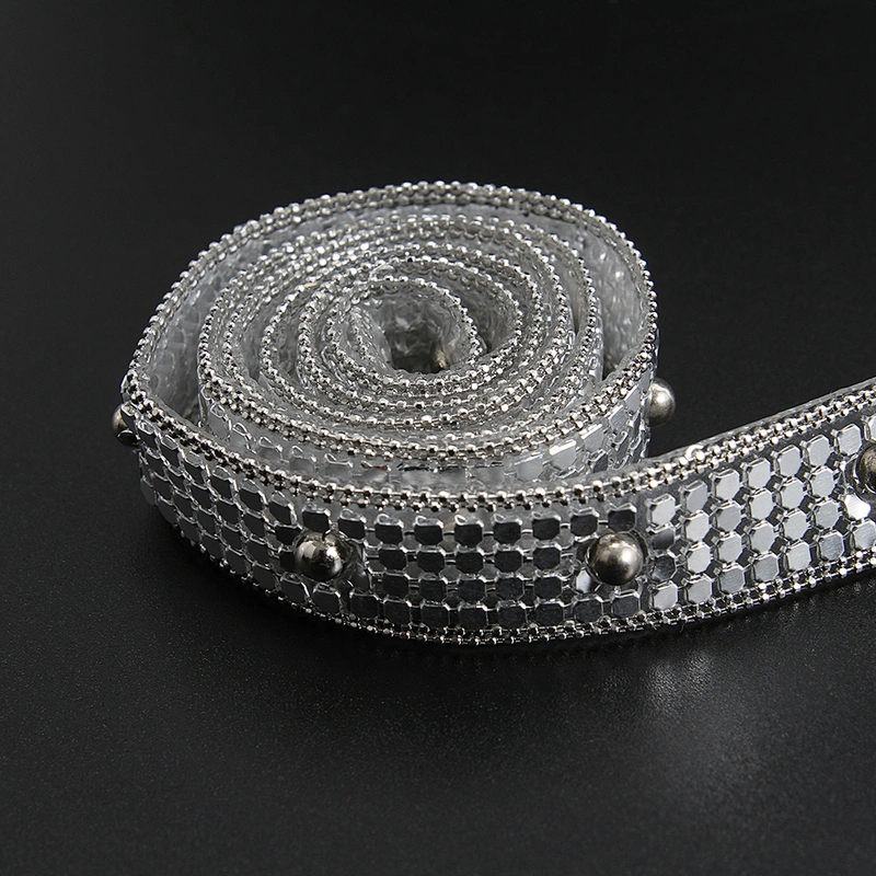 Kavatar Wholesale Hotfix Trim Aluminum Sheet Cubes and Beads hotfix motif designs hotfix crystal mesh Iron on Trims