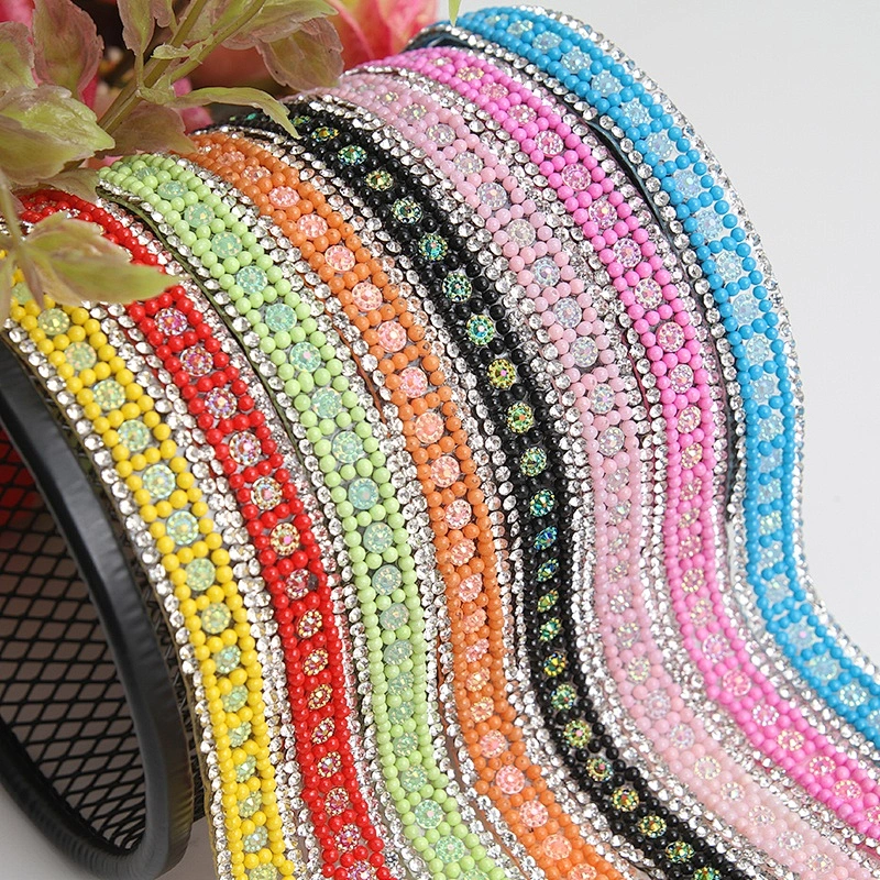 Kavatar 2020 square pattern Hotfix Trims iron on rhinestone trim