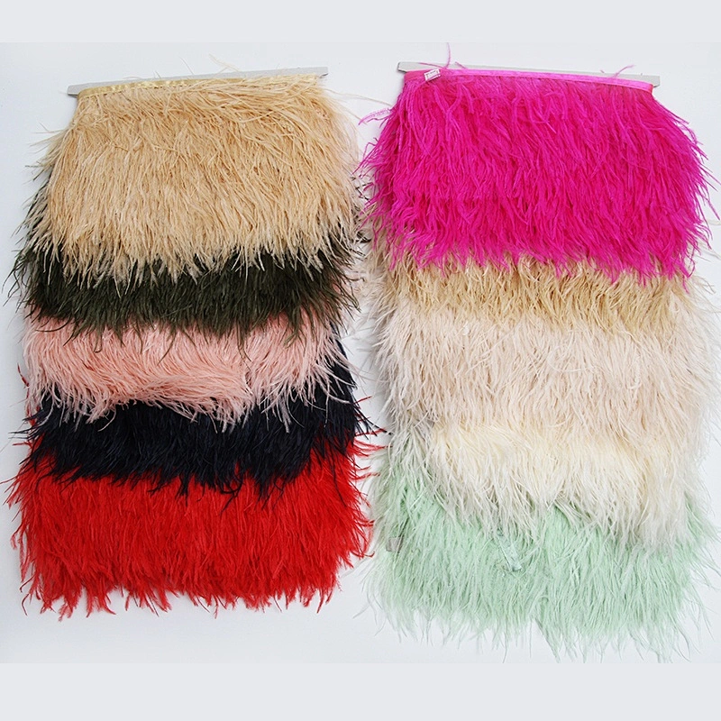 Feather High quality ostrich decoration  ribbon feather decoration party feathers trimming with satin ribbon tape