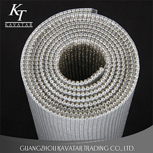 Clear Beads Crystal Fabric Ribbon Crystal Mesh Trim