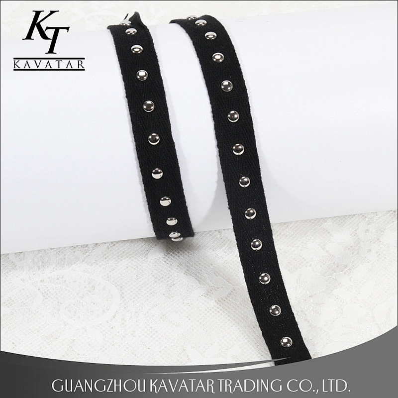 New fashion design Copper decorative rivets ribbon for garment trims